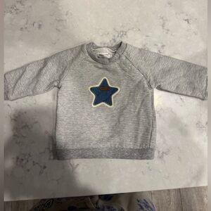 Mayoral Gray Striped baby Shirt with Star Patch